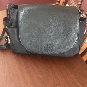 Tory Burch ‘thea’ messenger diaper bag.